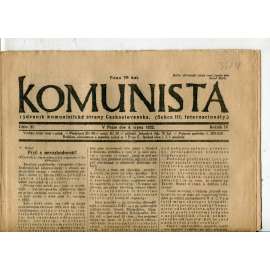 Komunista (4.8.1922) - staré noviny, 1. republika