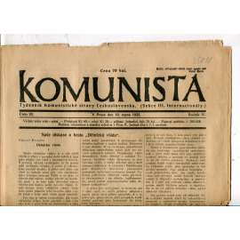 Komunista (18.8.1922) - staré noviny, 1. republika