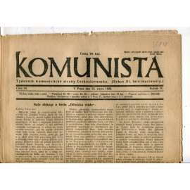 Komunista (25.8.1922) - staré noviny, 1. republika