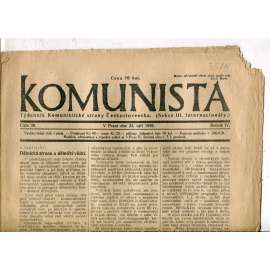 Komunista (22.9.1922) - staré noviny, 1. republika