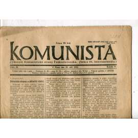Komunista (29.9.1922) - staré noviny, 1. republika