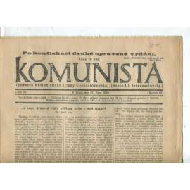 Komunista (27.10.1922) - staré noviny, 1. republika