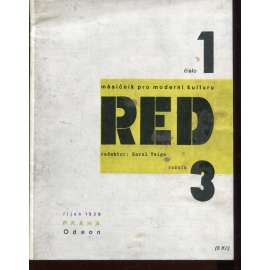 ReD, ročník 3., číslo 1/1929. Měsíčník pro moderní kulturu (Revue Svazu Moderní Kultury "Devětsil" Praha ) - REPRINT