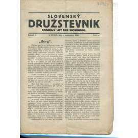 Slovenský družstevník. Rodinný list pre Slovensko (1. 9.1922) - staré noviny, 1. republika, text slovensky
