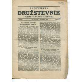 Slovenský družstevník. Rodinný list pre Slovensko (1.11.1922) - staré noviny, 1. republika, text slovensky
