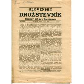 Slovenský družstevník. Rodinný list pre Slovensko (1.3.1925) - staré noviny, 1. republika, text slovensky