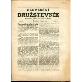 Slovenský družstevník. Rodinný list pre Slovensko (1.3.1923) - staré noviny, 1. republika, text slovensky