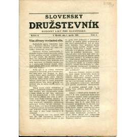Slovenský družstevník. Rodinný list pre Slovensko (1.4.1923) - staré noviny, 1. republika, text slovensky Slovenský družstevník. Rodinný list pre Slovensko (1.4.1923) - staré noviny, 1. republika, text slovensky