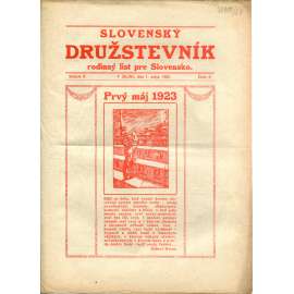 Slovenský družstevník. Rodinný list pre Slovensko (1.5.1923) - staré noviny, 1. republika, text slovensky Slovenský družstevník. Rodinný list pre Slovensko (1.5.1923) - staré noviny, 1. republika, text slovensky