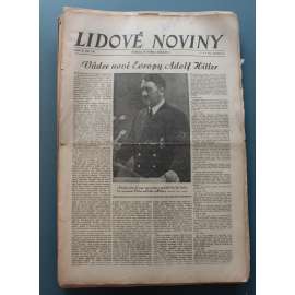 Lidové noviny 1942, roč. 50 (protektorát, propaganda, druhá světová válka, mj. Vůdce nové Evropy Adolf Hitler, Tisíce pum na Stalingrad, Boj v troskách Stalingradu, Vůdcův projev, Nábřezí R. Heydricha slavnostně zasvěceno) - konvolut  cca 60 čísel