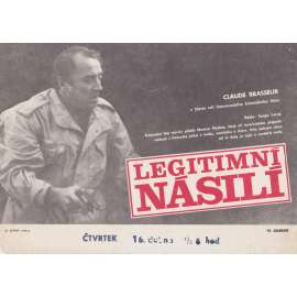 Legitimní násilí (filmový plakát, slepka, film Francie 1982, režie Serge Leroy, Hrají:C. Brasseur, V. Genest)