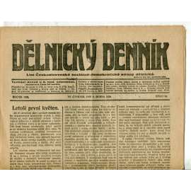 Dělnický denník (8.4.1920) 1. republika, staré noviny