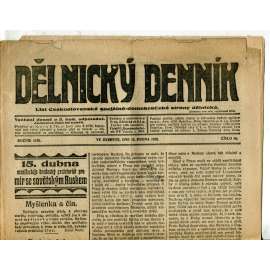Dělnický denník (15.4.1920) 1. republika, staré noviny