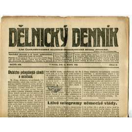 Dělnický denník (16.4.1920) 1. republika, staré noviny