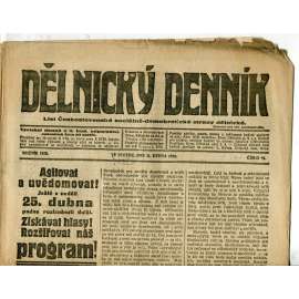 Dělnický denník (21.4.1920) 1. republika, staré noviny