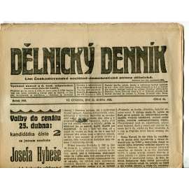 Dělnický denník (22.4.1920) 1. republika, staré noviny