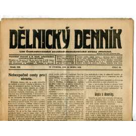 Dělnický denník (29.4.1920) 1. republika, staré noviny