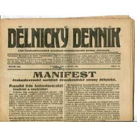 Dělnický denník (4.4.1920) 1. republika, staré noviny