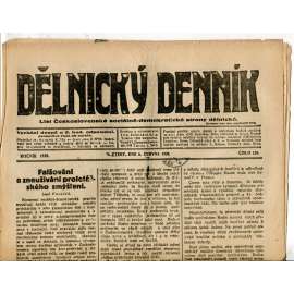 Dělnický denník (8.6.1920) 1. republika, staré noviny