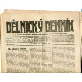 Dělnický denník (20.6.1920) 1. republika, staré noviny