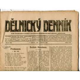 Dělnický denník (1.5.1920) 1. republika, staré noviny