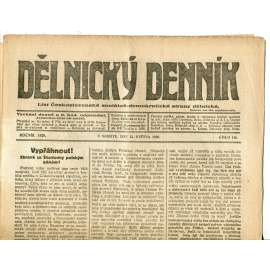 Dělnický denník (22.5.1920) 1. republika, staré noviny