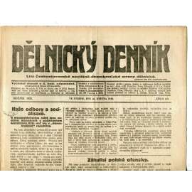 Dělnický denník (26.5.1920) 1. republika, staré noviny