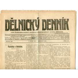 Dělnický denník (2.7.1920) 1. republika, staré noviny