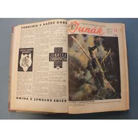 Junák. Týdeník junácké mládeže 1946-1947, roč. 29 (časopis, skaut, dobrodružství, komiks, mj. Tajemství žlutých skal, Malý Dalai Lama, Posádka Mořské Hvězdy, Atol Palmyra, Družina lišek