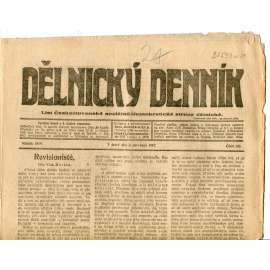 Dělnický denník (8.7.1919) 1. republika, staré noviny