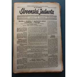 Slovenská Jednota. Ústredný orgán strany Slovenskej národnej jednoty 1943, roč.V. (noviny, druhá světová válka, Slovensko, mj. Schůzka Roosevelt - Churchill, Talianská armáda složila zbraň, Calabrijské vylodenie, Himmler ministr vnitra) Slovenská Jednota. Ústredný orgán strany Slovenskej národnej jednoty 1943, roč.V. (noviny, druhá světová válka, Slovensko, mj. Schůzka Roosevelt - Churchill, Talianská armáda složila zbraň, Calabrijské vylodenie, Himmler ministr vnitra)