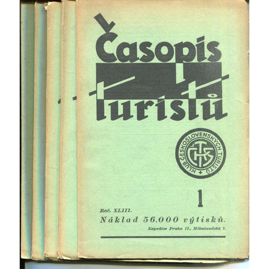 Časopis turistů, ročník XLIII., čísla 1-6/1931 (6 čísel časopisu)
