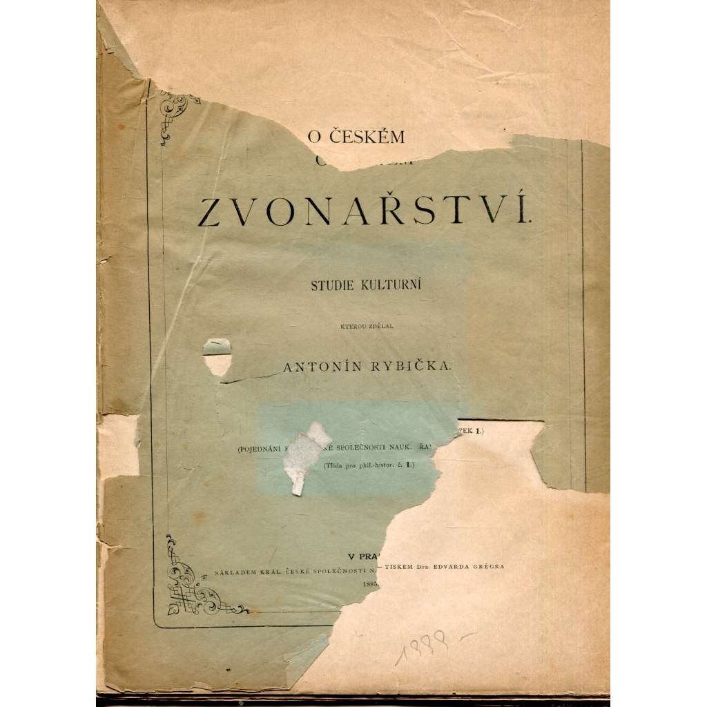 O českém zvonařství. Studie kulturní (1885)
