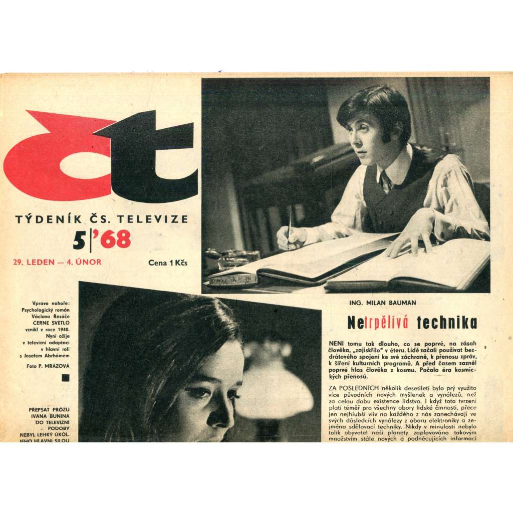Týdeník Československé televize, ročník 3/1968, číslo 5 (noviny)
