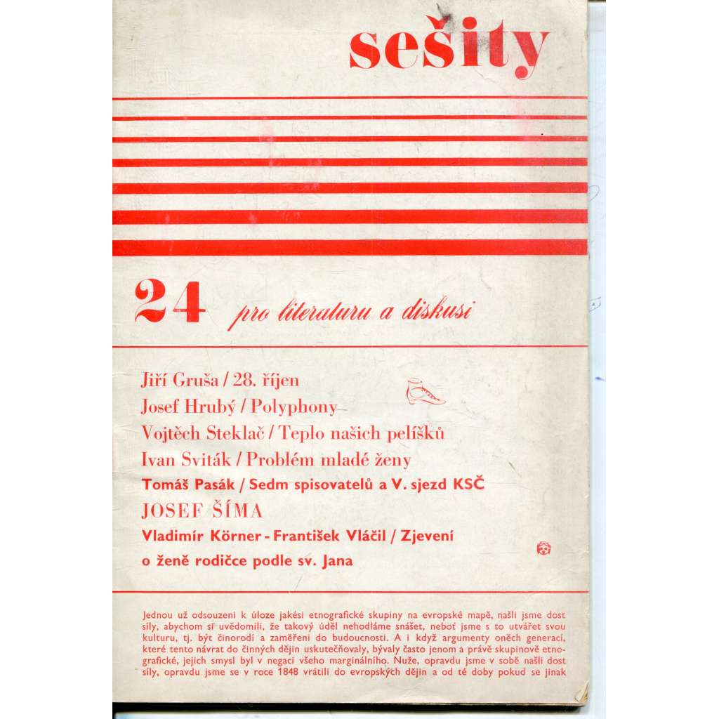 Sešity pro literaturu a diskusi, ročník III., číslo 24/1968