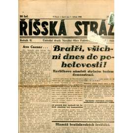 Říšská stráž (3.4.1928) - Ústřední deník Národní obce fašistické (staré noviny, fašisté, 1. republika)