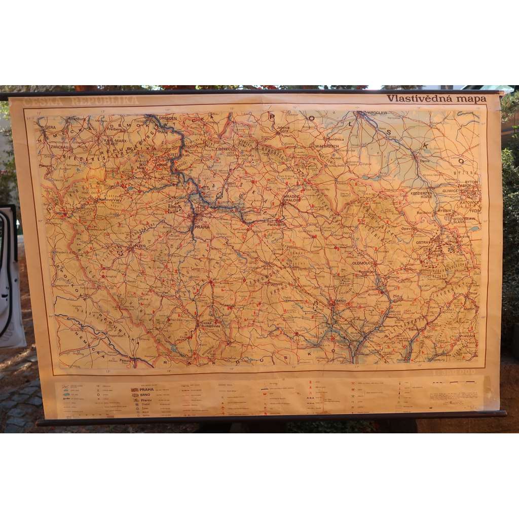 Česká republika, vlastivědná mapa - školní plakát, výukový obraz, zeměpis