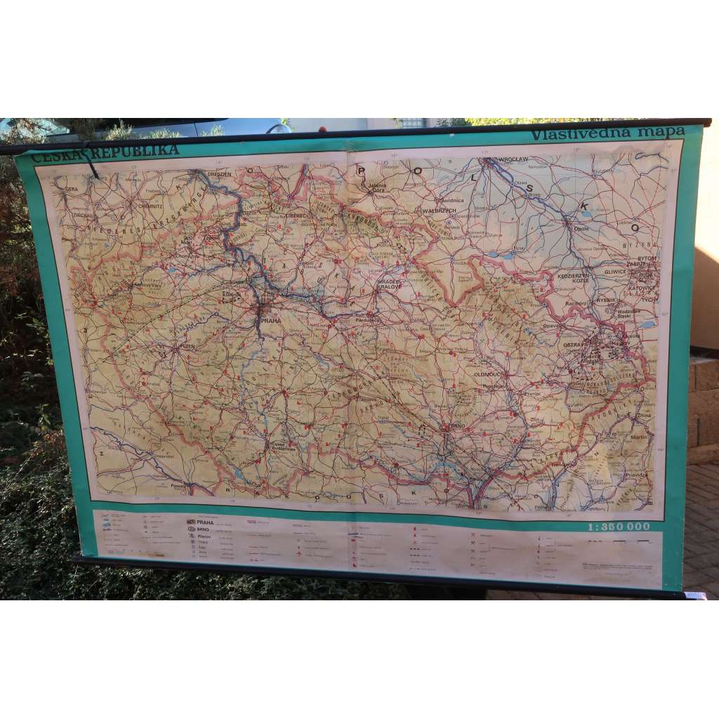 Česká republika, vlastivědná mapa - školní plakát, výukový obraz, zeměpis