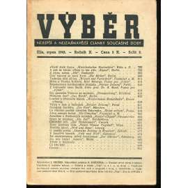 Měsíčník Výběr, ročník X., sešit 8/1943. Nejlepší a nejzajímavější články současné doby (protektorát)