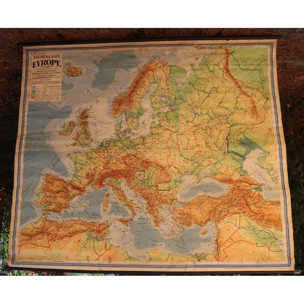 Evropa, nástěnná mapa Evropy - školní plakát, výukový obraz, zeměpis