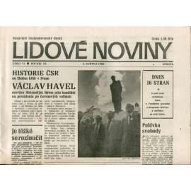Lidové noviny. Nezávislý československý deník (5.5.1990) - noviny (Václav Havel) Lidové noviny. Nezávislý československý deník (5.5.1990) - noviny (Václav Havel)