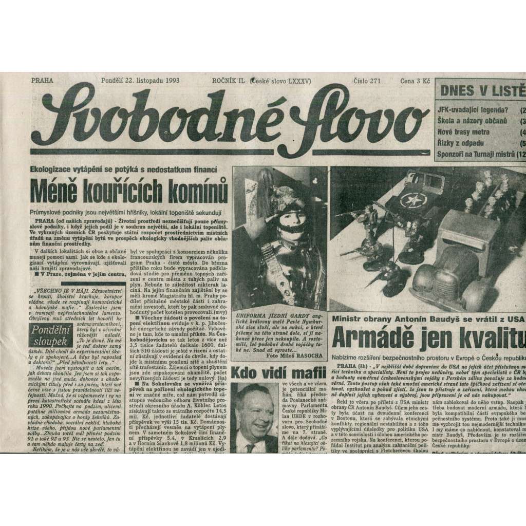 Svobodné slovo (22.11.1993) - noviny