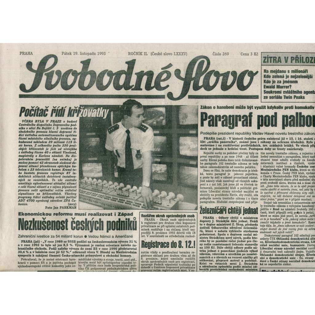 Svobodné slovo (19.11.1993) - noviny