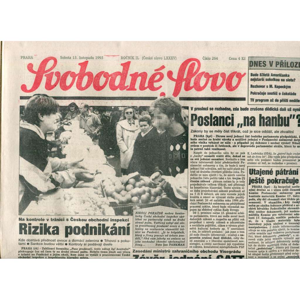 Svobodné slovo (13.11.1993) - noviny