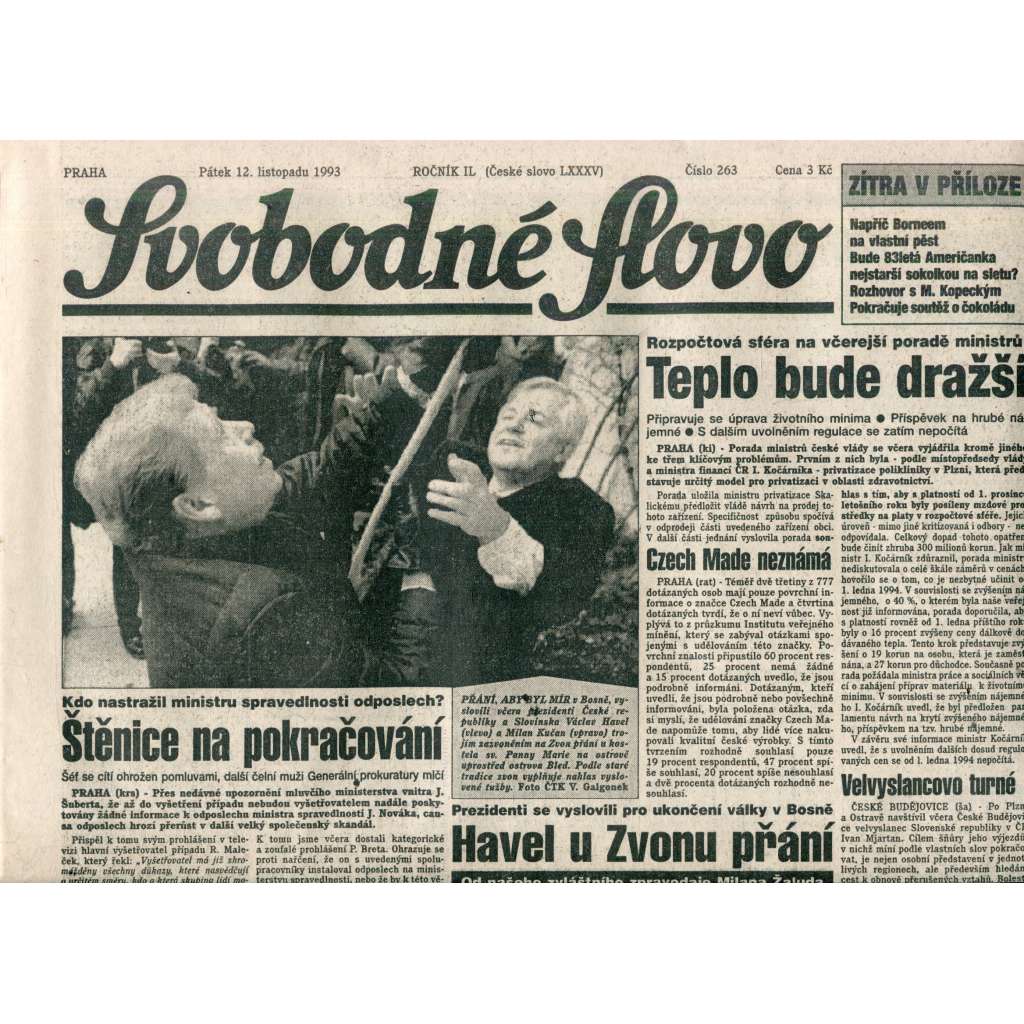 Svobodné slovo (12.11.1993) - noviny
