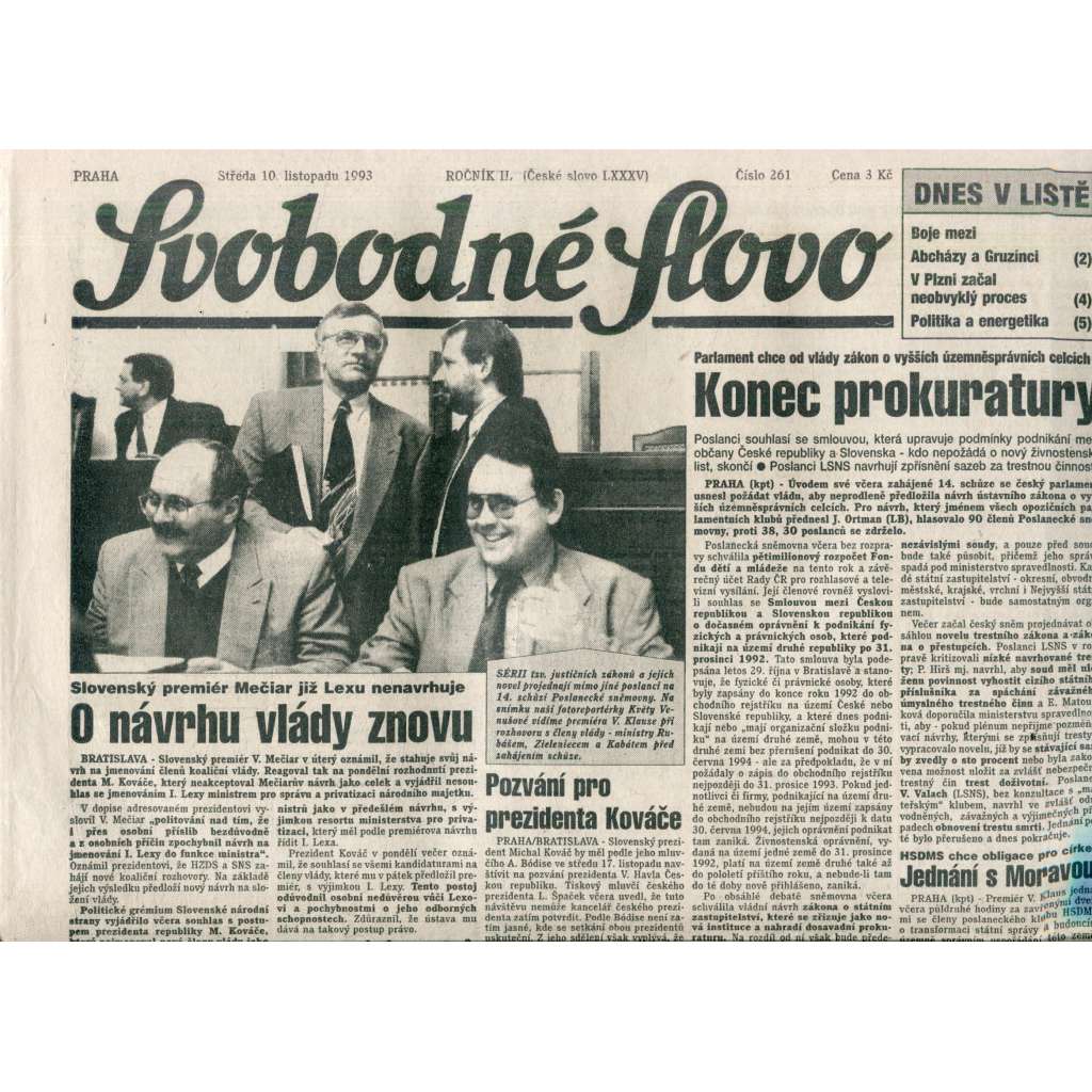 Svobodné slovo (10.11.1993) - noviny