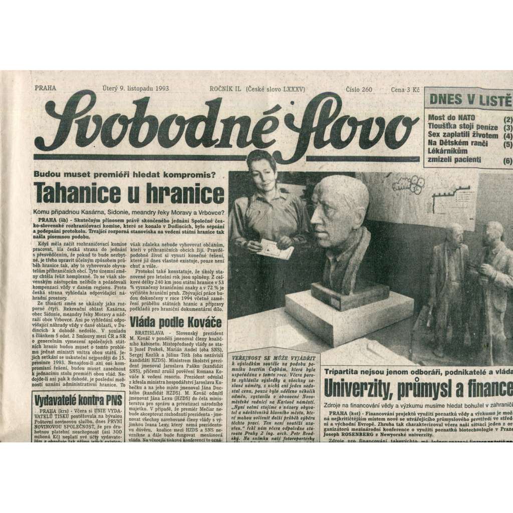 Svobodné slovo (9.11.1993) - noviny