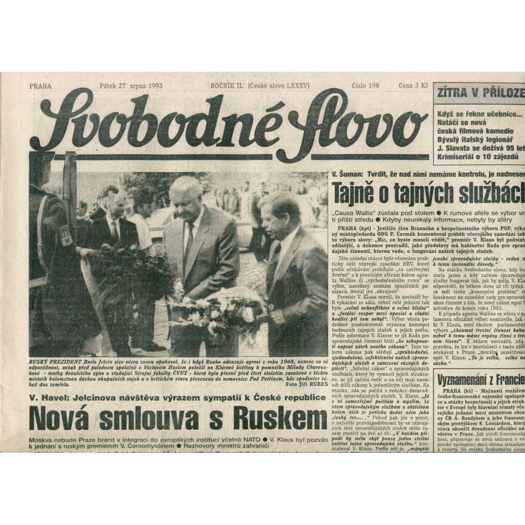 Svobodné slovo (27.8.1993) - noviny