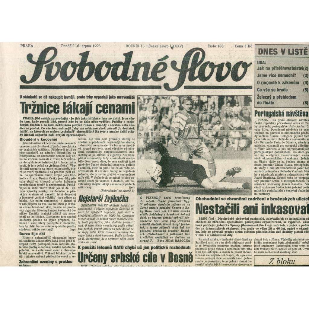 Svobodné slovo (16.8.1993) - noviny