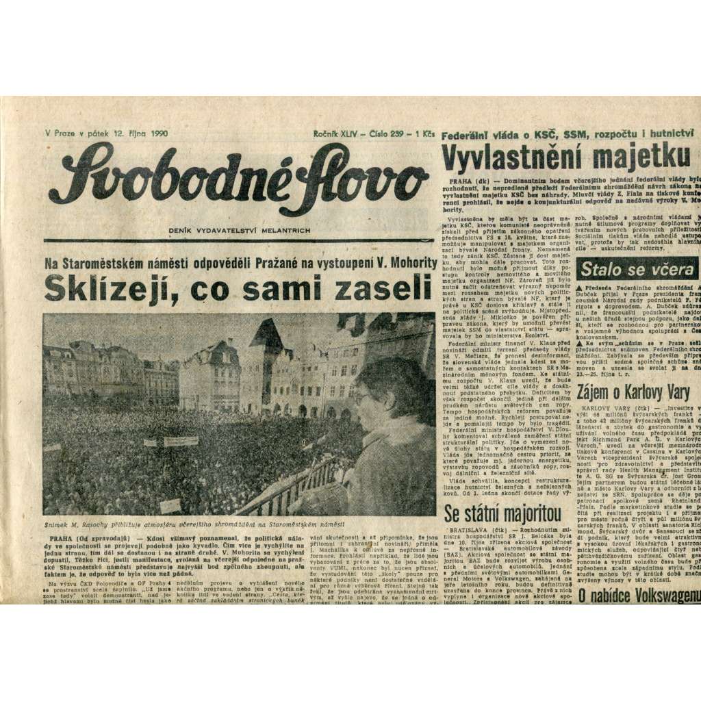 Svobodné slovo (12.10.1990) - noviny